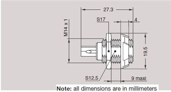 PKG.M0.4GL.LG 4 Pinli Panel Tipi Dişi Konnektör
