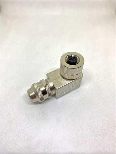 M12 5 Pin 90 Derece Dişi Metal Konnektör
