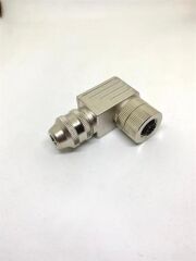 M12 5 Pin 90 Derece Dişi Metal Konnektör