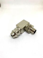 M12 5 Pin 90 Derece Erkek Metal Konnektör