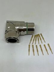 M23 12 Pin 90Derece Panel Tipi Erkek Konnektör