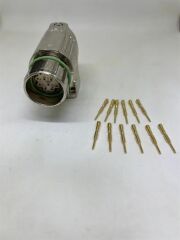 M23 12 Pin 90Derece Panel Tipi Erkek Konnektör