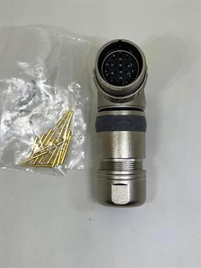 M23 19 Pin 90D Karşıt Kablo Tipi Erkek Konnektör